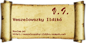 Veszelovszky Ildikó névjegykártya